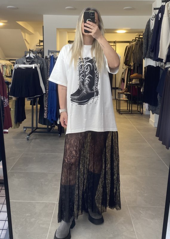 Dantel Detay Tshirt Elbise