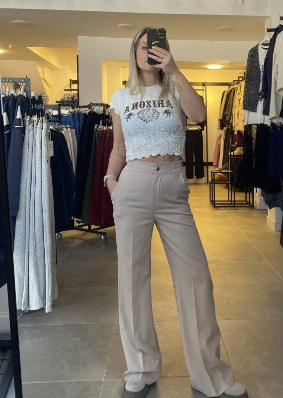 Arka Lastik Detay Pantolon